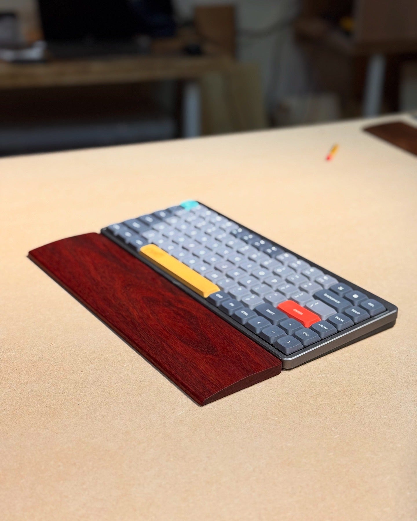 Keyboard Wrist Rest | Custom Sizing & Engraving | Walnut, Padauk, Teak, Oak
