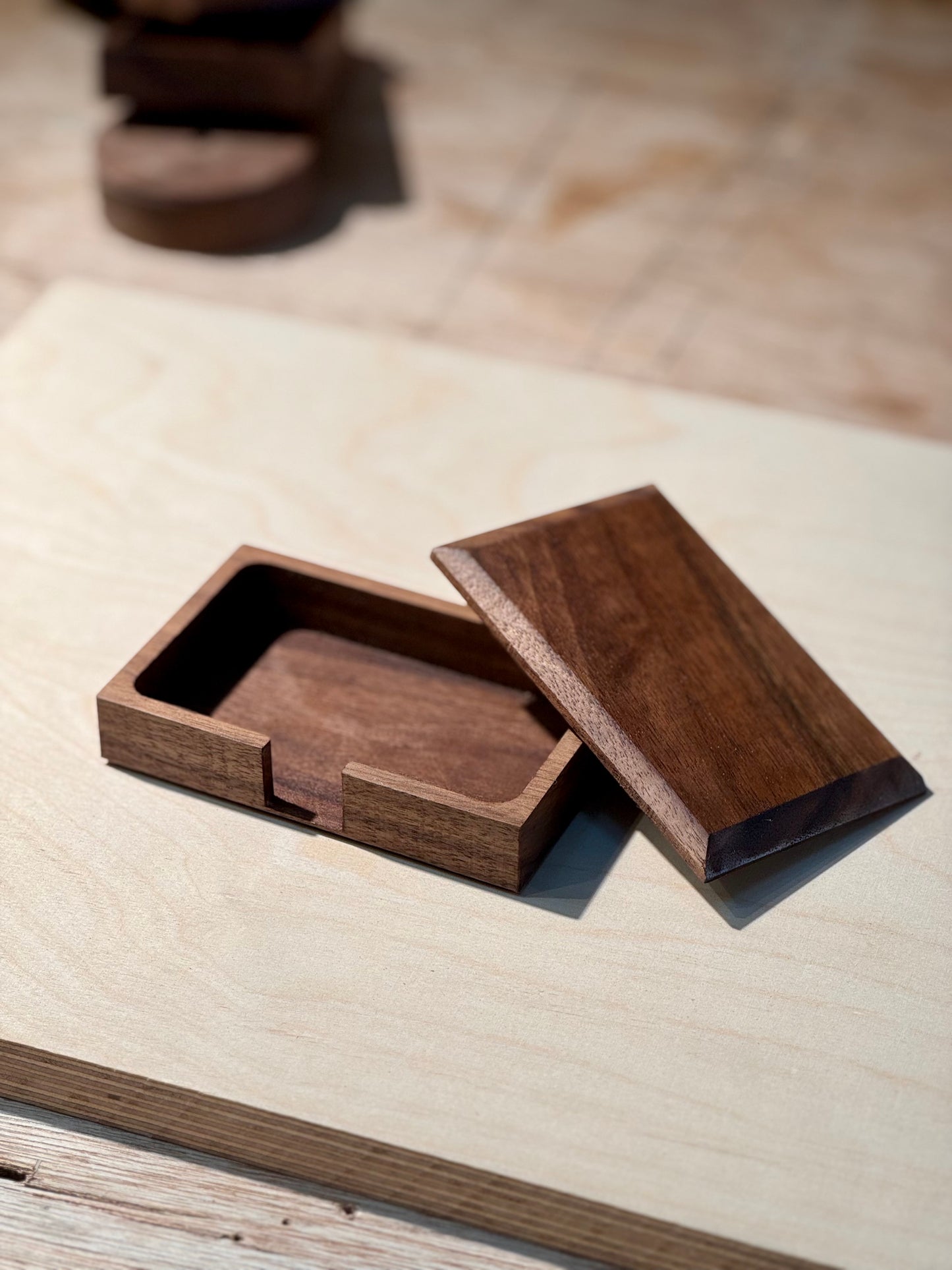 Business Card Holder | Free Personalized Engraving | Walnut / Oak