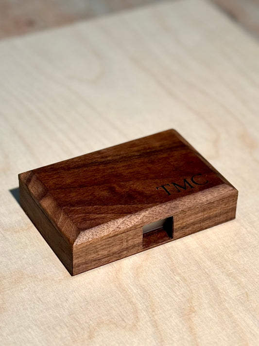 Business Card Holder | Free Personalized Engraving | Walnut / Oak