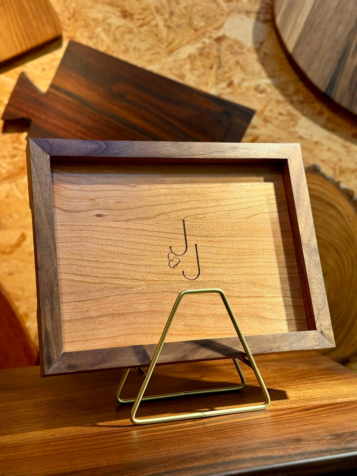 Serving Tray | Personalized Engraving | Walnut & Cherry