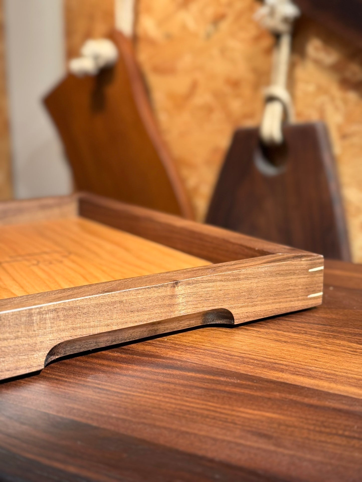Serving Tray | Personalized Engraving | Walnut & Cherry