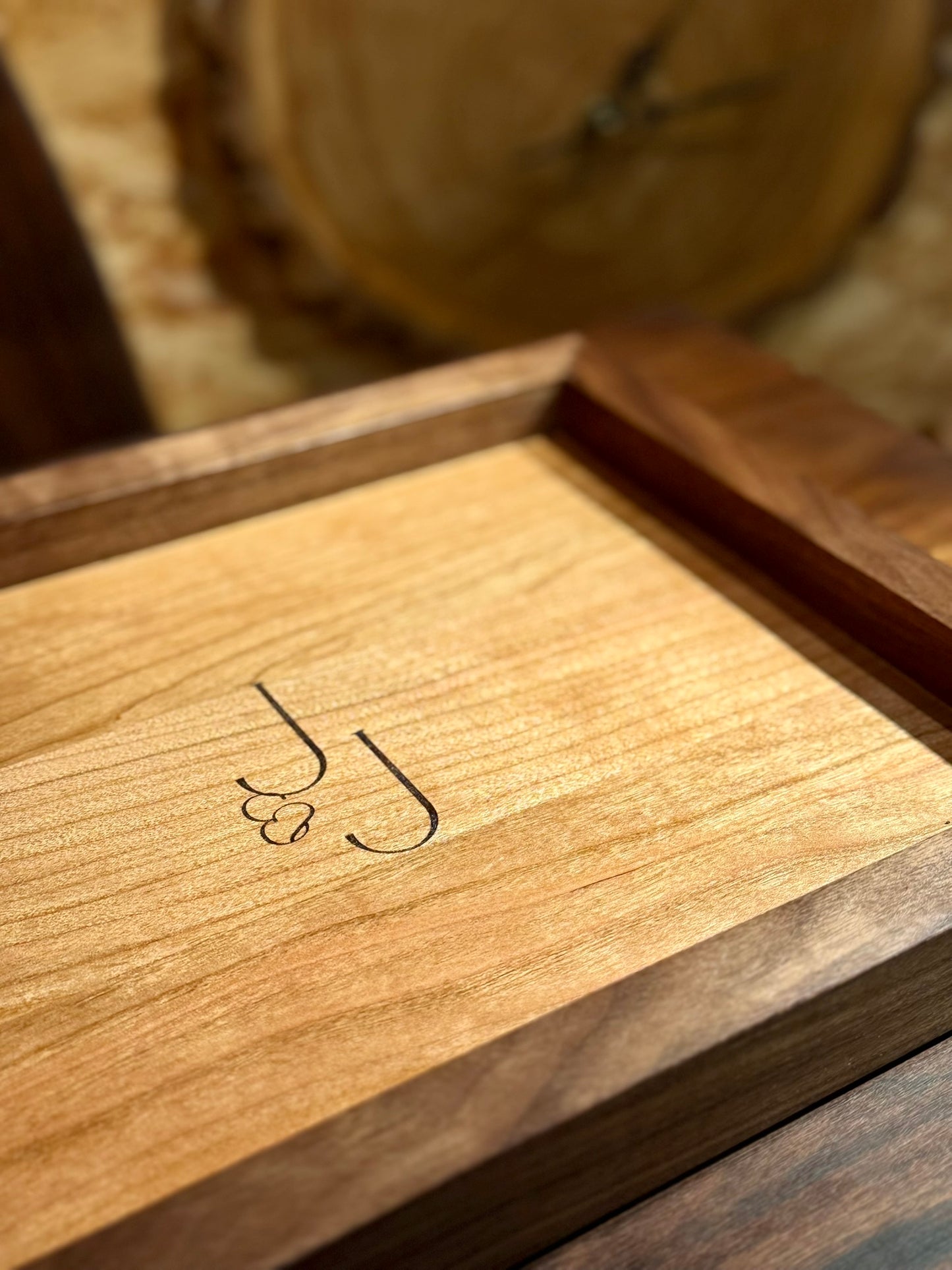 Serving Tray | Personalized Engraving | Walnut & Cherry