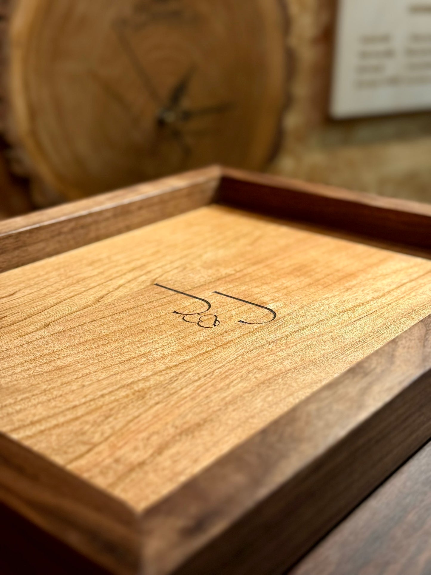 Serving Tray | Personalized Engraving | Walnut & Cherry