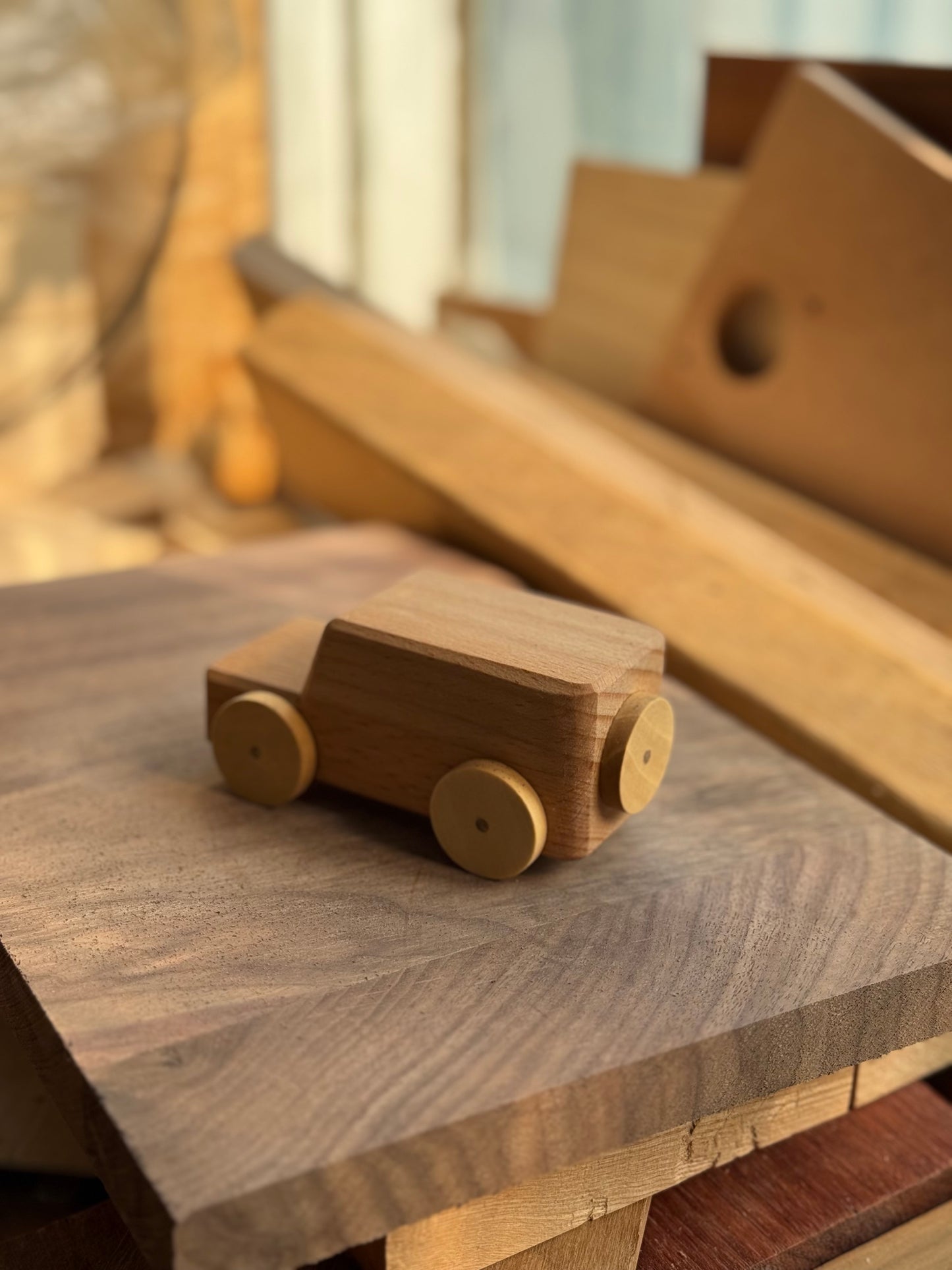 Handmade Wooden SUV Car Toy | Free Personalized Engraving | Beech