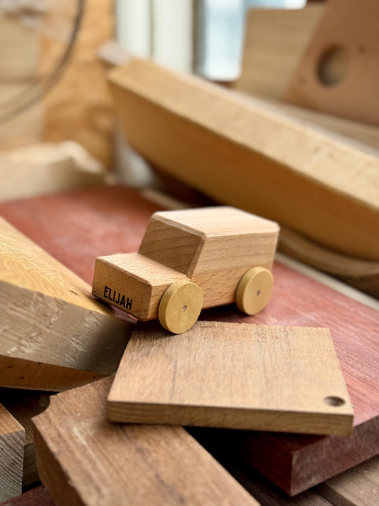 Handmade Wooden SUV Car Toy | Free Personalized Engraving | Beech
