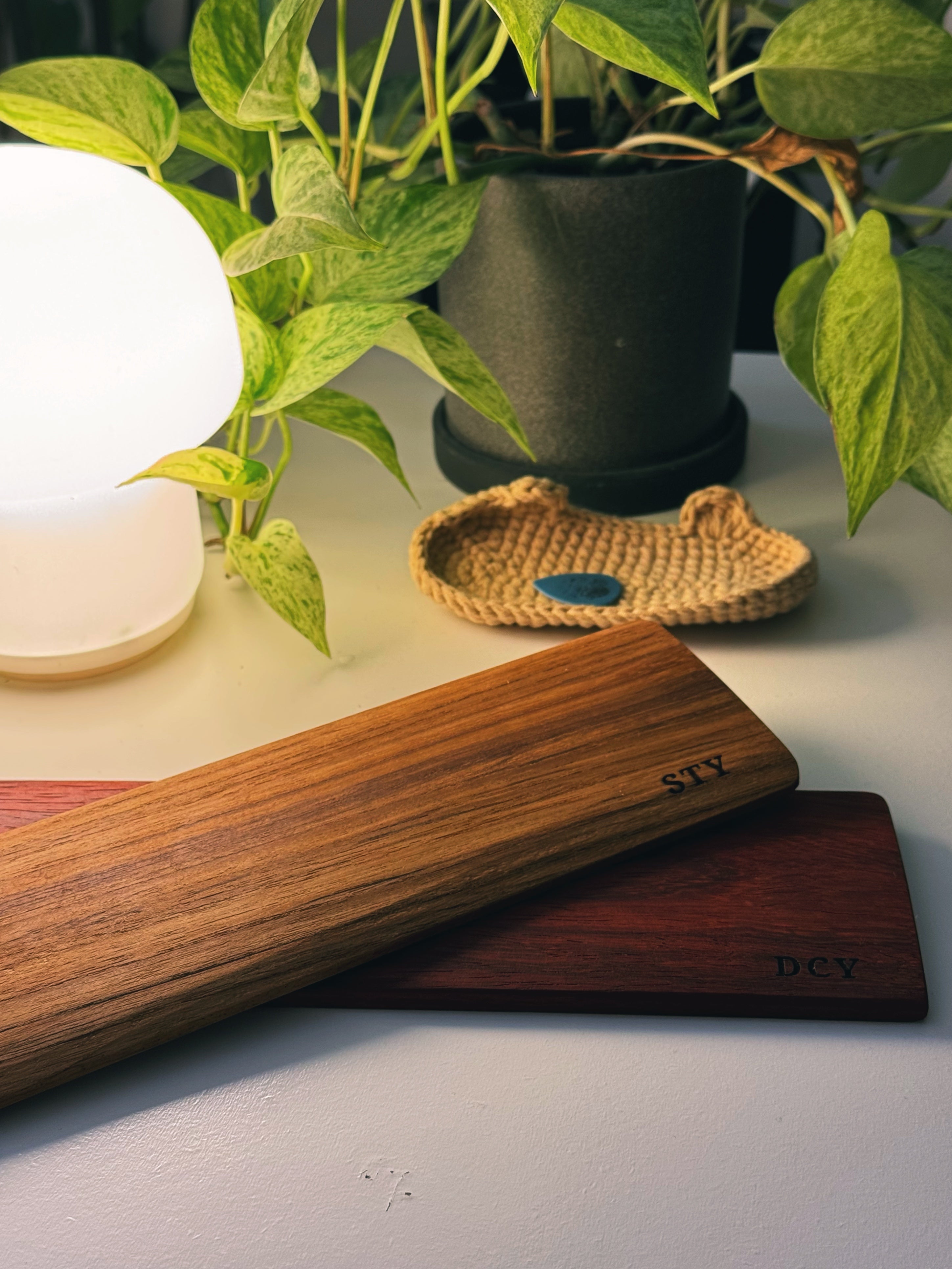 Keyboard Wrist Rest | Custom Sizing & Engraving | Walnut, Padauk