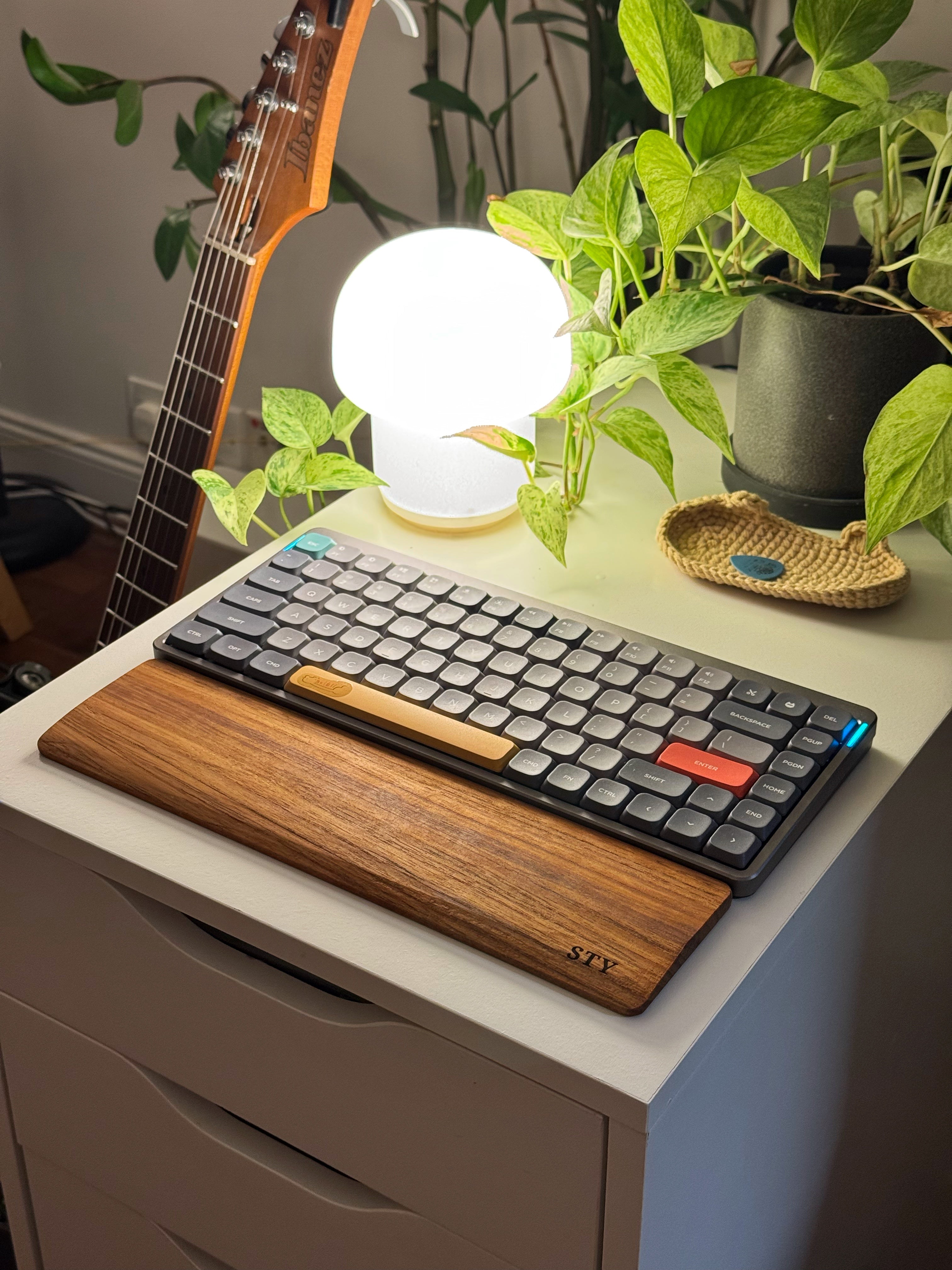 Keyboard Wrist Rest | Custom Sizing & Engraving | Walnut, Padauk