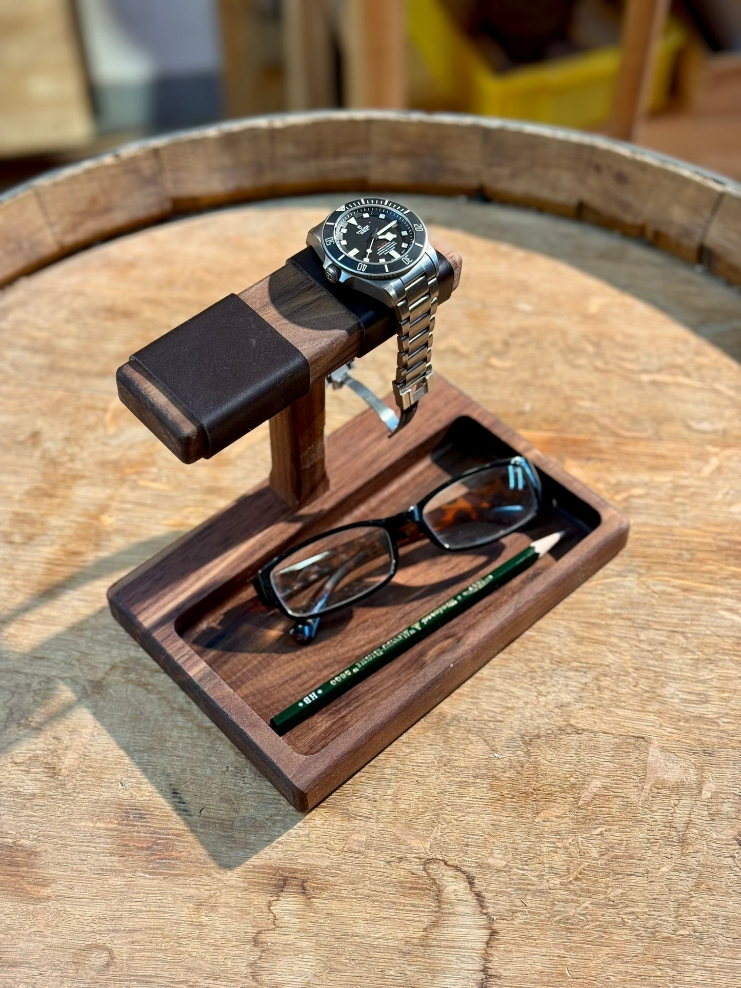 Handmade Watch Stand & Tray | Free Engraving | Walnut / Teak / Padauk wood