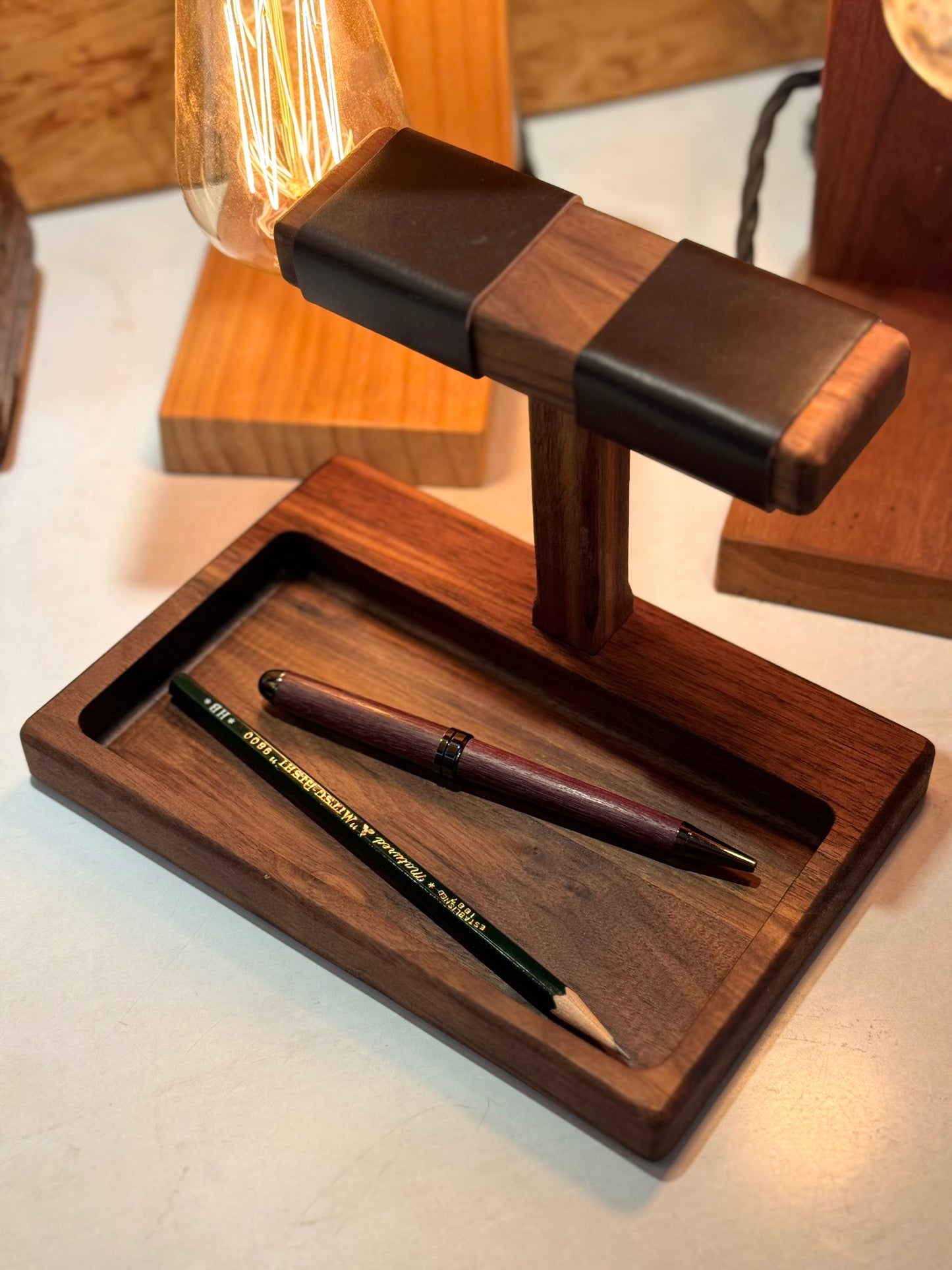 Handmade Watch Stand & Tray | Free Engraving | Walnut / Teak / Padauk wood